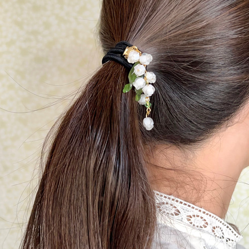 しゃらしゃらすずらんヘアゴム ヘアゴム ユメイロ ウサギ 通販