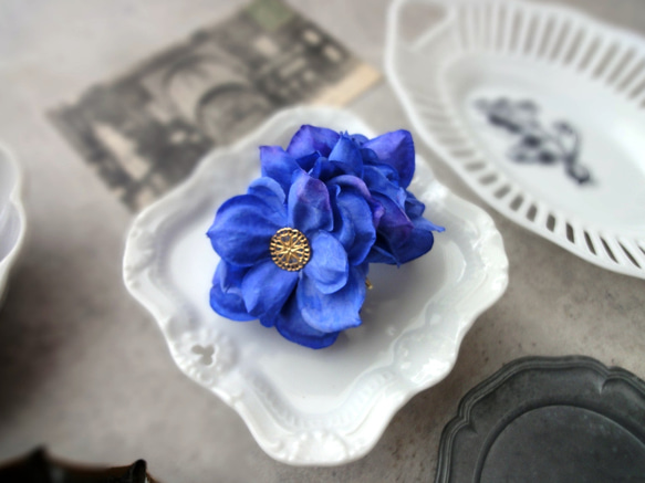 花びらのポニーフック ■ ライラックのふんわりシルエット ■ ブルーパープル 2枚目の画像