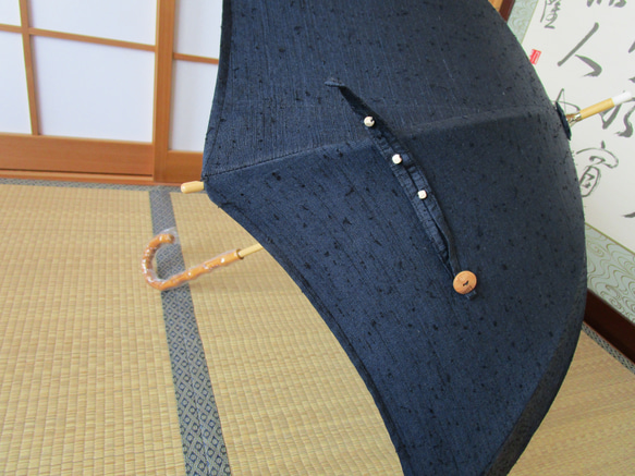ひげ紬の着物・日傘 5枚目の画像