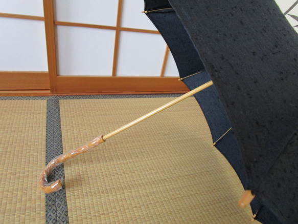 ひげ紬の着物・日傘 3枚目の画像