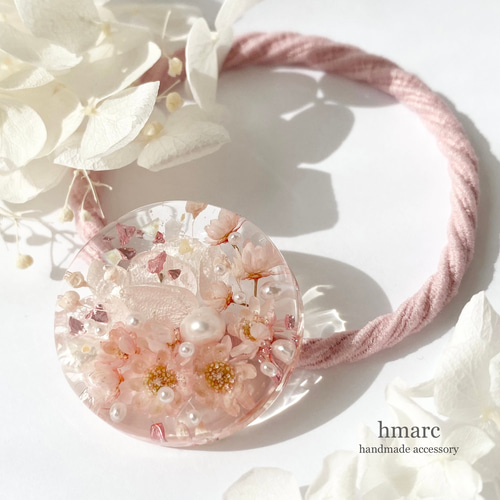 1467】レジン 桜 ヘアゴム ポニーフック ブロ―チ ハンドメイド