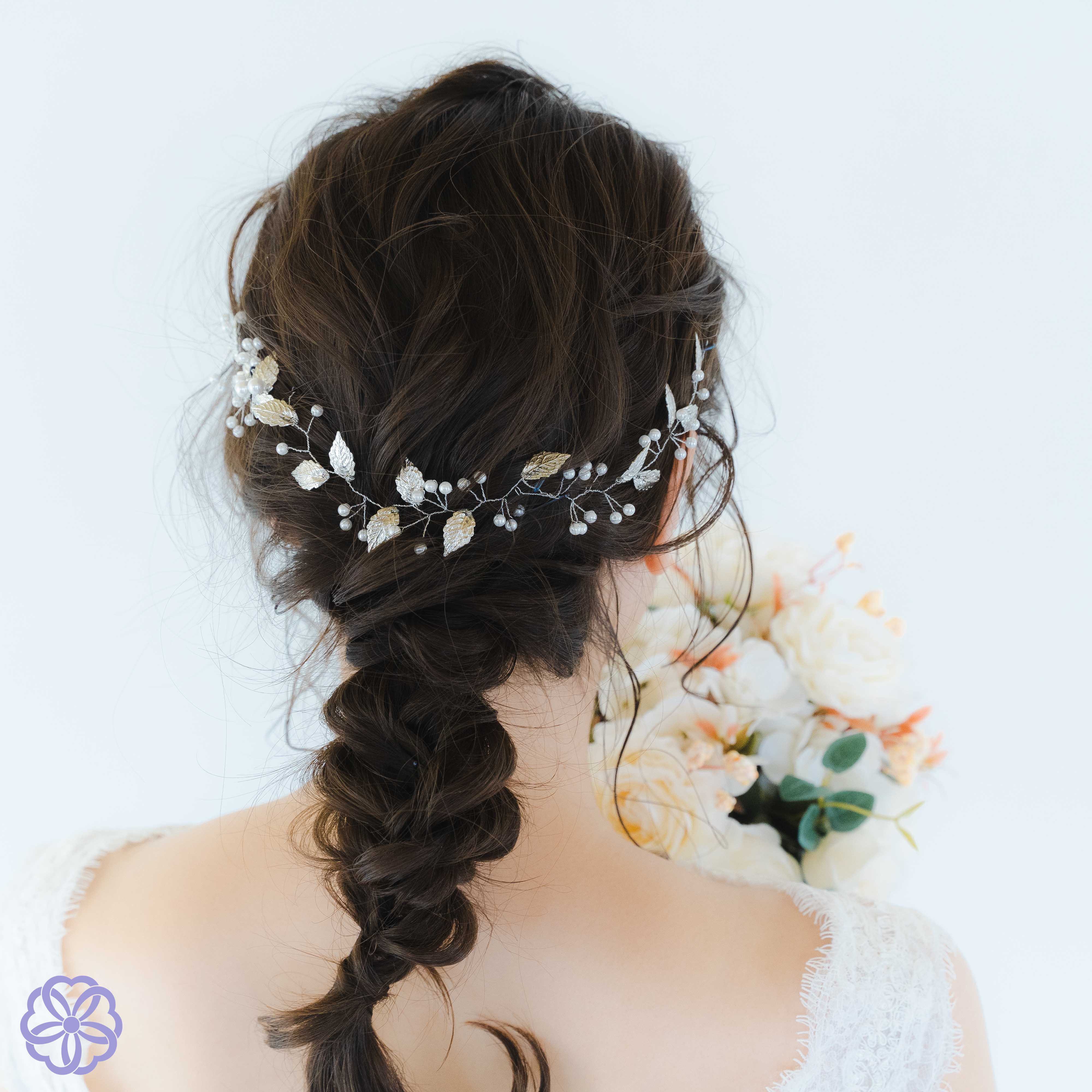 髪飾り 小枝アクセサリー【白雪】 成人式　卒業式　結婚式　振袖　着物　和装　ヘアアクセサリー　留袖　前撮り　髪かざり