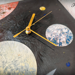 宇宙 レジン 壁掛け時計 (宇宙 / 金星 / 火星 / 惑星 / 地球 / スプレーアート )　【1点もの】 7枚目の画像