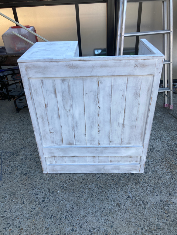 ホワイトシャビーアンティーク風カウンターデスク ハンドメイド