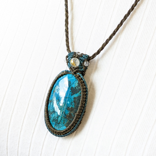 ☆クリソコラ☆マクラメ編みネックレス・マクラメネックレス