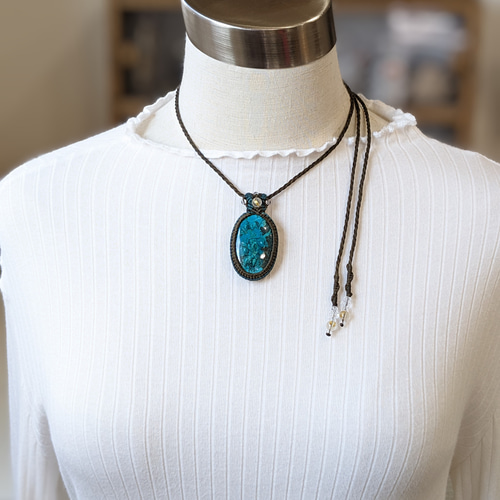 ☆クリソコラ☆マクラメ編みネックレス・マクラメネックレス