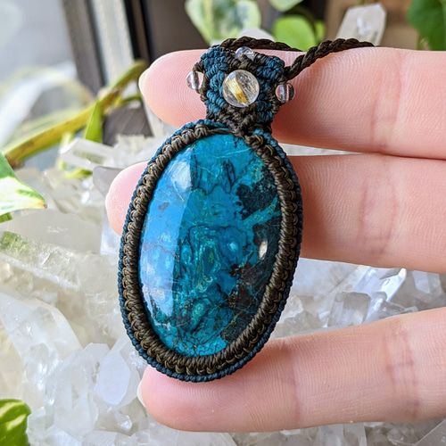 ☆クリソコラ☆マクラメ編みネックレス・マクラメネックレス