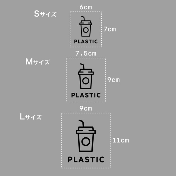 プラスチック（Plastics）【ゴミ分別ステッカー】 4枚目の画像