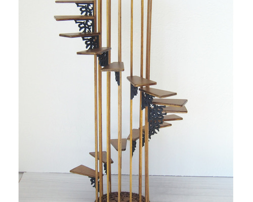 希少 Spiral Stairs 螺旋階段 ミニチュアオブジェ 木製ヴィンテージ 希少 Spiral Stairs 螺旋階段 ミニチュアオブジェ 木製ヴィンテージ