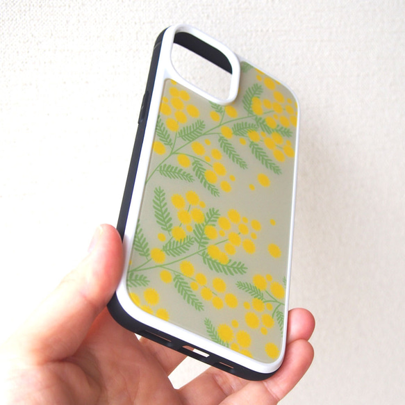 強化玻璃iPhone保護殼【早春含羞草】#相容iPhone15 第14張的照片