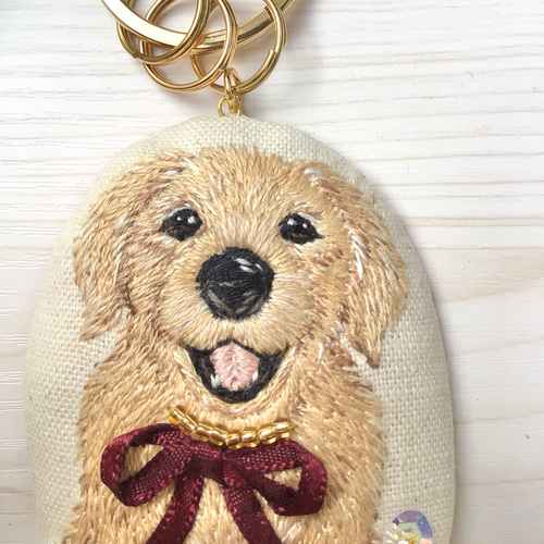 刺繍 キーホルダー 犬 ハンドメイド
