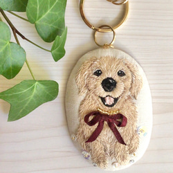 ゴールデンレトリバー 犬 動物 キーホルダー ビーズ ハンドメイド 手