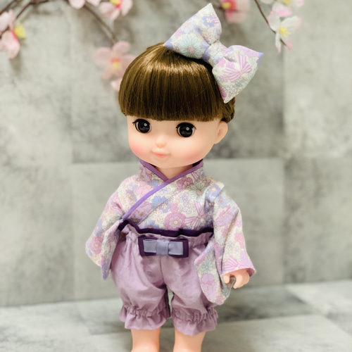 ひな祭り人形トールペイント 26cmドール お世話人形 袴風 甚平 ひな祭り その他人形 mari