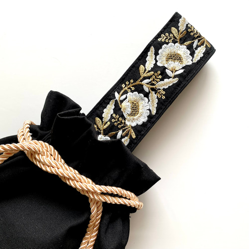 人気No.1】YONE インド刺繍ワンハンドルバッグ 巾着バッグ 刺繍