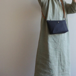 おすすめ★浜松帆布サコッシュ程よいサイズマチ6cmサコッシュ黒 10枚目の画像