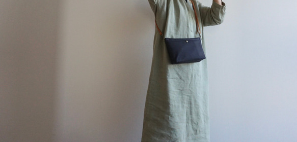 おすすめ★浜松帆布サコッシュ程よいサイズマチ6cmサコッシュ黒 10枚目の画像