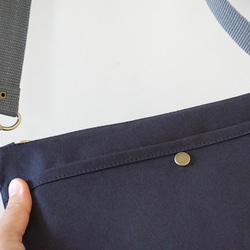 おすすめ★浜松帆布サコッシュ程よいサイズマチ6cmサコッシュ黒 11枚目の画像