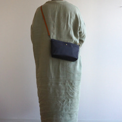 おすすめ★浜松帆布サコッシュ程よいサイズマチ6cmサコッシュ黒 13枚目の画像