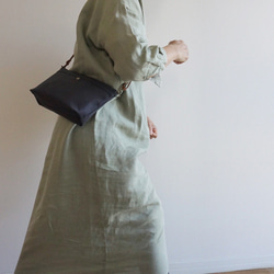 おすすめ★浜松帆布サコッシュ程よいサイズマチ6cmサコッシュ黒 3枚目の画像