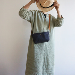 おすすめ★浜松帆布サコッシュ程よいサイズマチ6cmサコッシュ黒 1枚目の画像