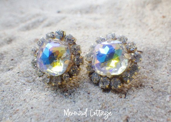 Aurora Mermaid Earrings オーロラシャイン☆ブライダルイヤリング 1枚目の画像