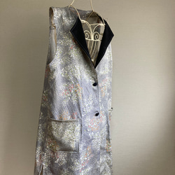 ハンドメイド　着物リメイク　羽織物チュニック 3枚目の画像