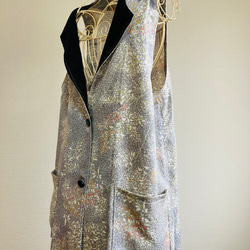 ハンドメイド　着物リメイク　羽織物チュニック 6枚目の画像
