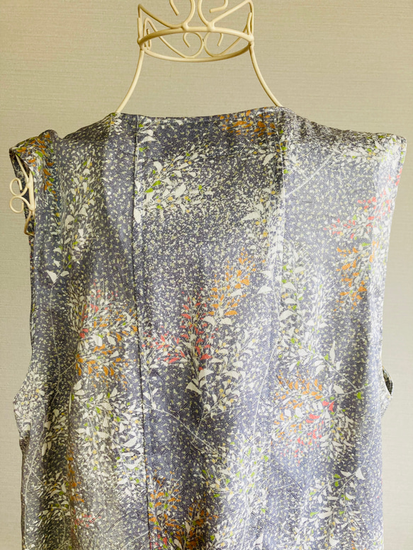 ハンドメイド　着物リメイク　羽織物チュニック 9枚目の画像