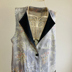 ハンドメイド　着物リメイク　羽織物チュニック 2枚目の画像