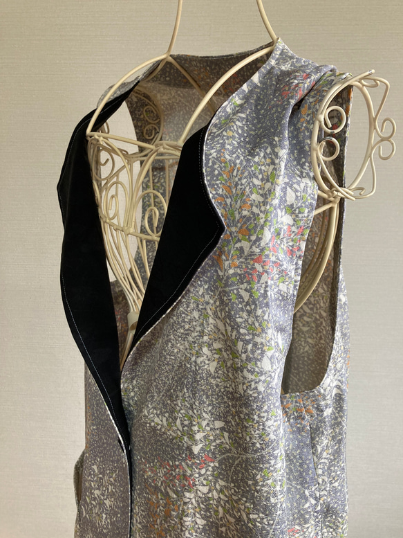 ハンドメイド　着物リメイク　羽織物チュニック 8枚目の画像