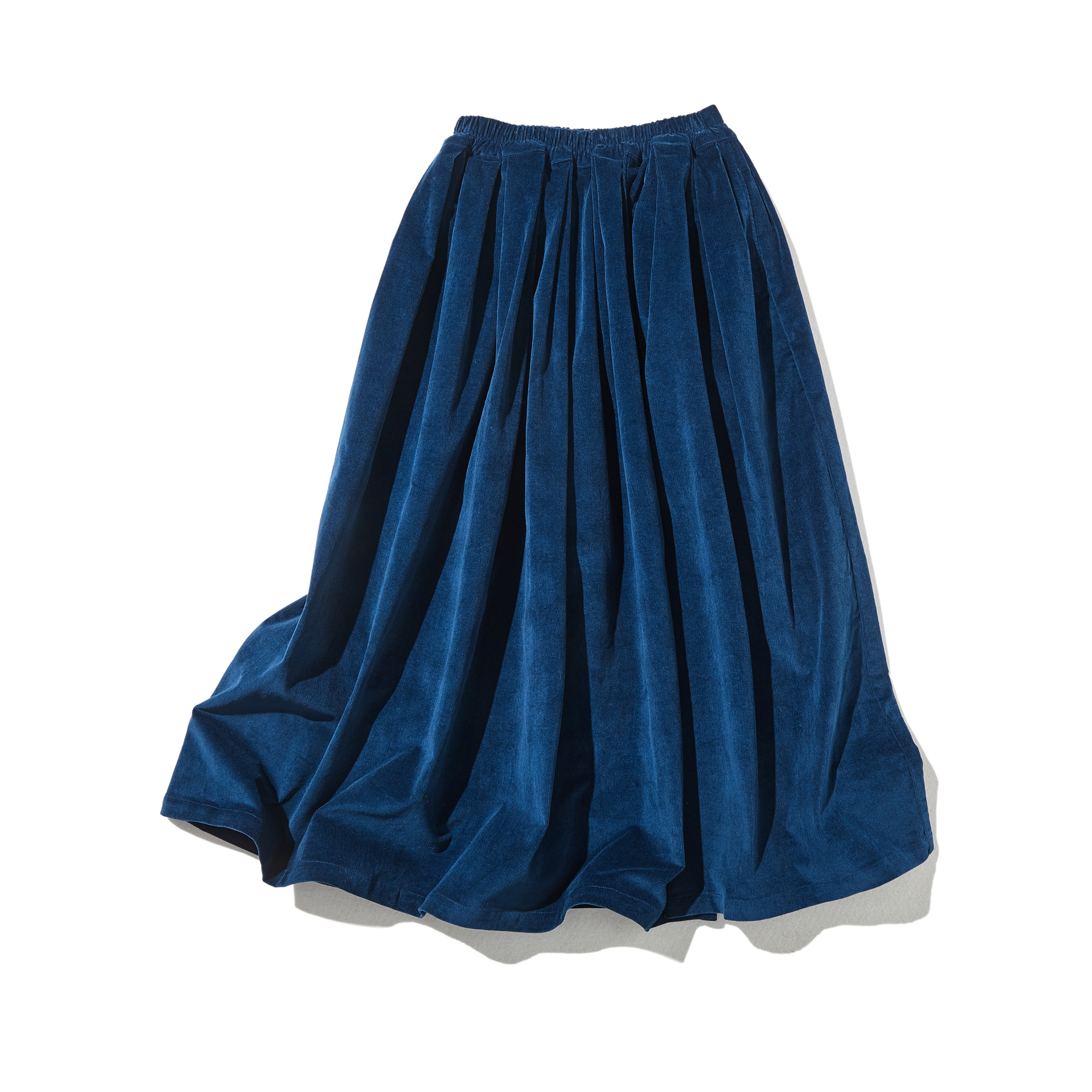 ★即納★きちんとした上品さと大人可愛さの両方を兼ね備えたコーデュロイスカート 孔雀青　230212-1