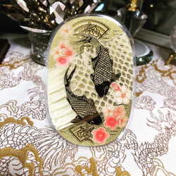 小判型◇❖財✨運招く商売繁盛御守り❖◇ 白蛇 桜 小判 その他アート  