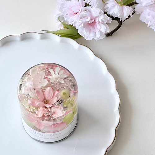 完成品】光るハーバリウム Glowing Flower さくらカラー ハーバリウム