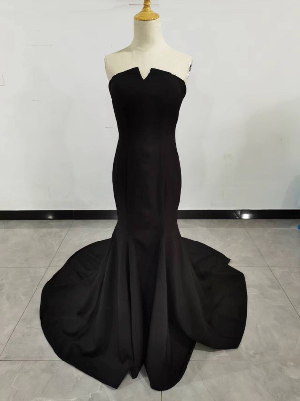 送料無料！美品！ パーティードレス ベアトップ 華やかなトレーン/結婚式/披露宴