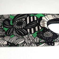 Retro Modern Floral Eco Bag (黑色×綠色) S, M, L 第4張的照片