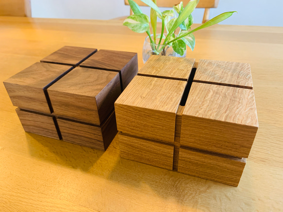 【きよ様専用】ハーフサイズ＆サラサ対応　キューブ型　ティッシュケース　ティッシュボックス 3枚目の画像