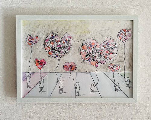 自作絵画 クジャク ハート 自作絵画 クジャク ハート 自作絵画 クジャク ハート 孔雀」 by