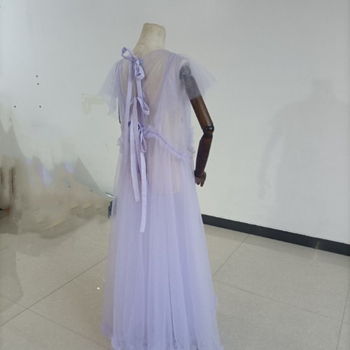 送料無料！高品質！ 妊婦ドレス マタニティ 写真撮影グレー シースルー  