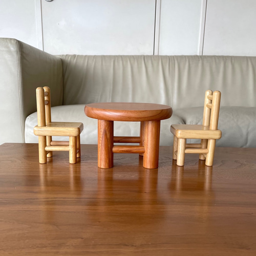 けや木テーブル、丸椅子4つセット SPECIAL一枚板テーブル＆チェア