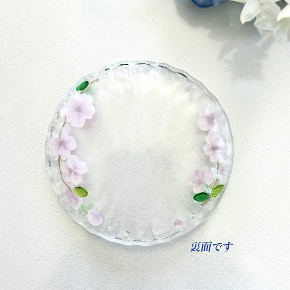 ベネチアンガラス　春爛漫　煌めく透明　桜のお皿 3枚目の画像