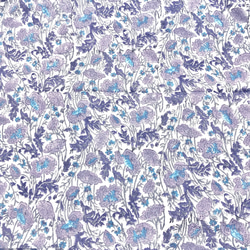 [50cm單位]白色紫色灰色花朵印度手工塊印花織物紡織品 第4張的照片