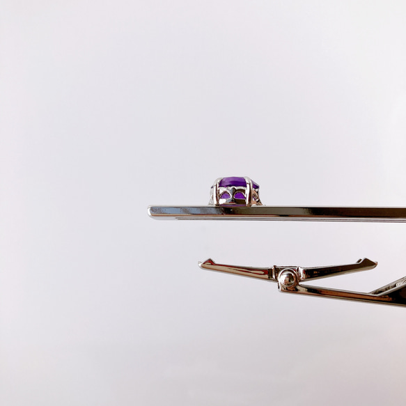 貴紳 ネクタイピン - 天然石┊アメジスト/紫水晶 7枚目の画像