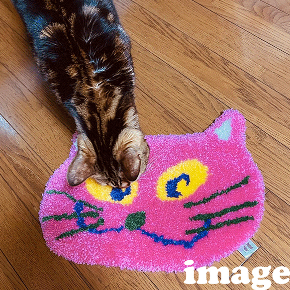 ★Nyan Rug★ 貓型毛茸茸的地毯 可以騎乘也可以裝飾♪♪ 第4張的照片