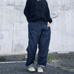 linen denimストレートパンツ ＿前タックポケットver. 6枚目の画像