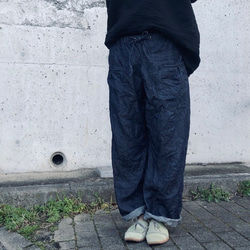 linen denimストレートパンツ ＿前タックポケットver. 5枚目の画像