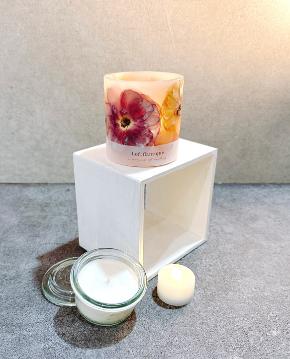 Botanical flower candle(ラナンキュラス) LEDティーライトキャンドル付き 送料無料 3枚目の画像