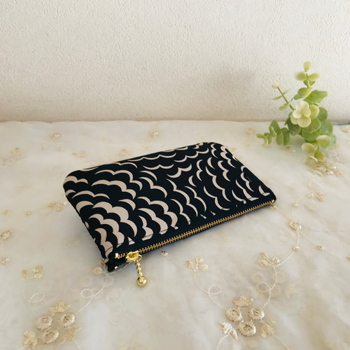 フラットポーチ (カードサイズ) リバティ パフ チェック＆ストライプ  