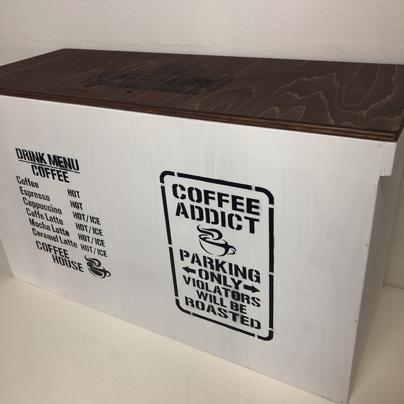 CAFE ウッドボックス ウッド  一升瓶 収納可能箱 ベンチ 大収納　限定品！！　お買得！！ 3枚目の画像