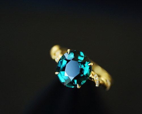 優婉」K18 天然ブルートルマリン 天然ダイヤモンド 上品 幸運 無邪気