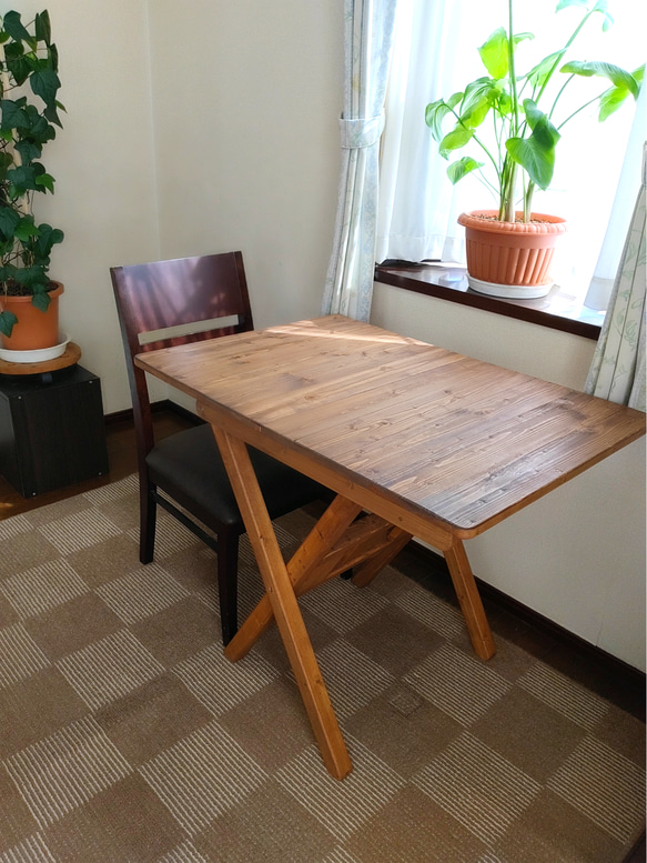 木製テーブル【折りたたみ収納可】　継ぎ足しテーブル【サイズオーダー可】※受注後作成 1枚目の画像